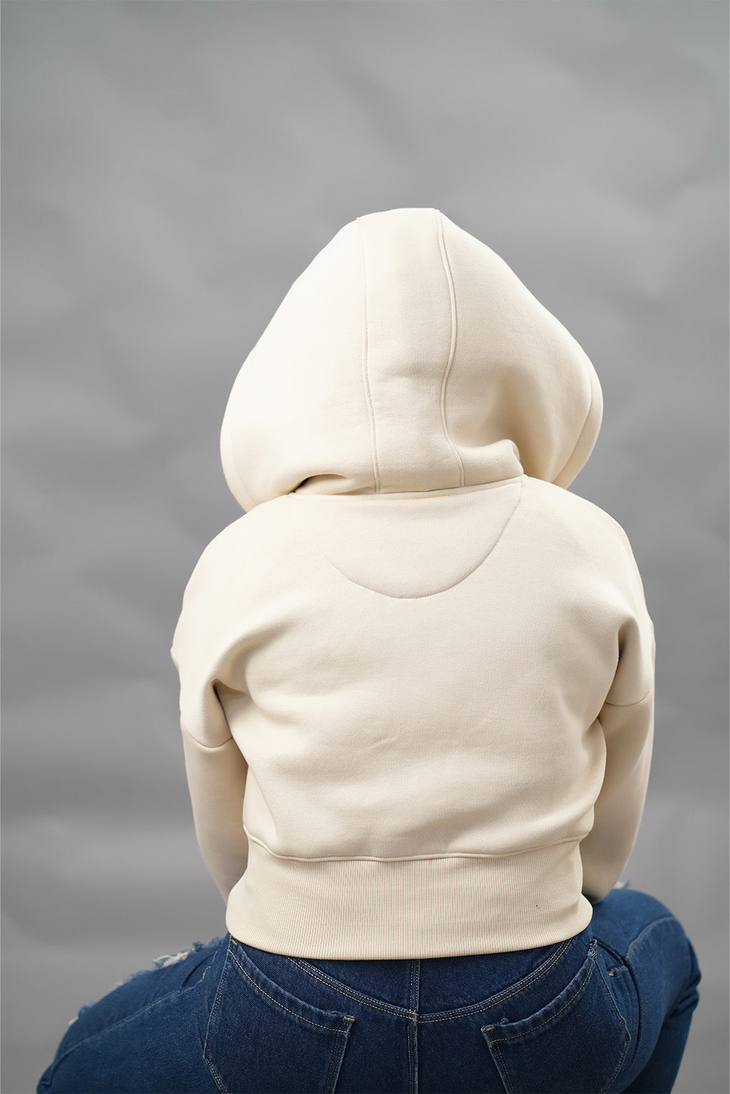 Cropped Oversized Zip-Up Hoodie