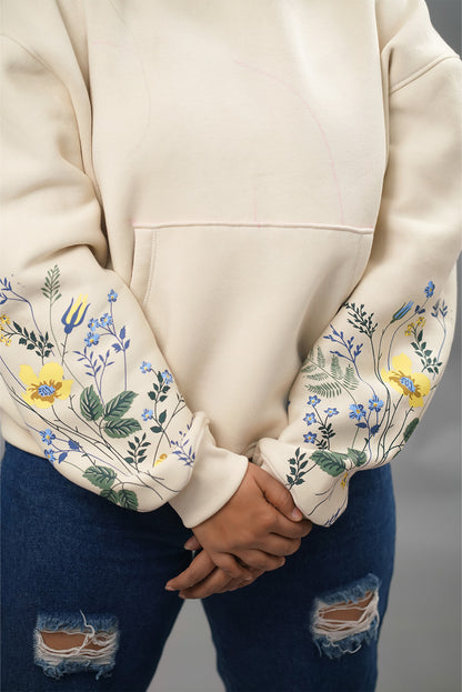 Oversized Sleeve-Print Hoodie