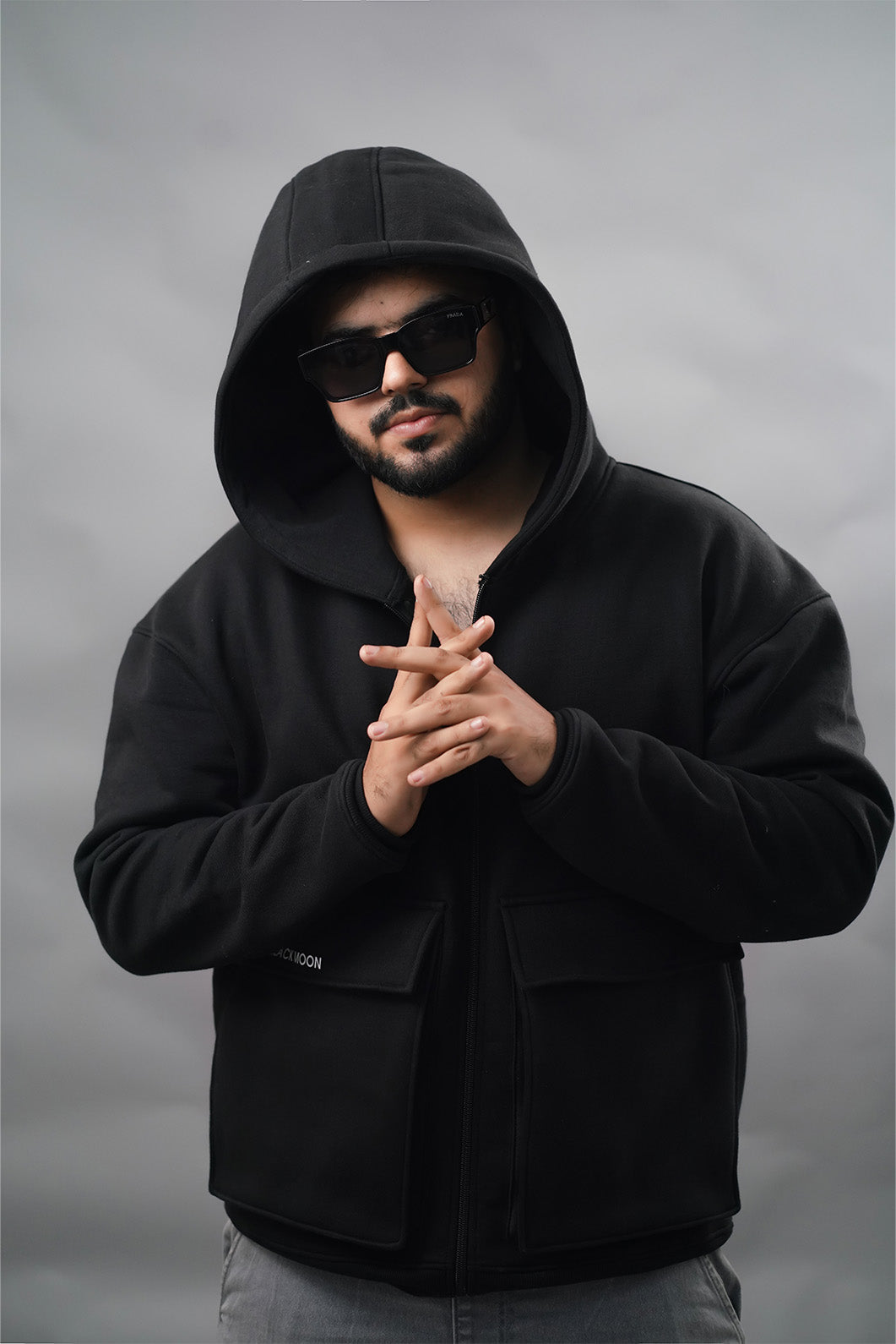 Dual Pockets Heavyweight Oversized  Zip Hoodie